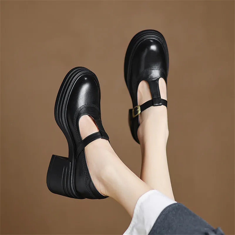 Bettina Chunky Block Heel Mary Jane Pumps