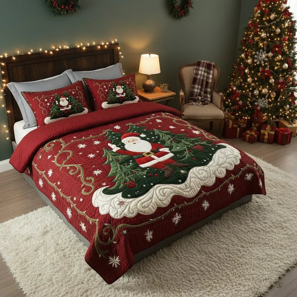 Santa's Workshop 3-Piece Quilted Bedding Set