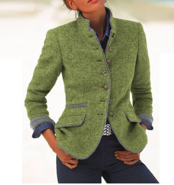 Adelaide | Wool-Blend Stand-Collar Jacket