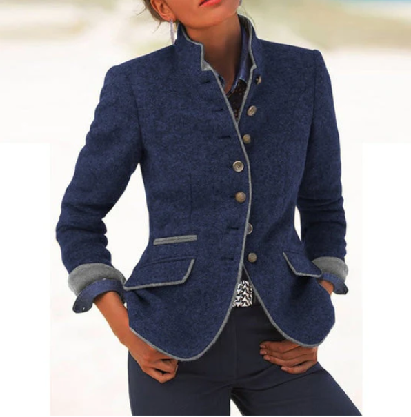 Adelaide | Wool-Blend Stand-Collar Jacket