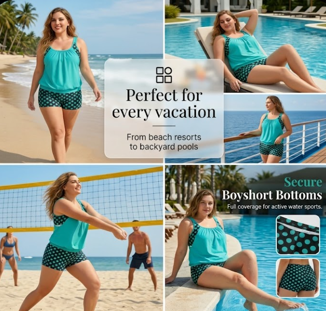 Valentina Polka Dot Tankini Set