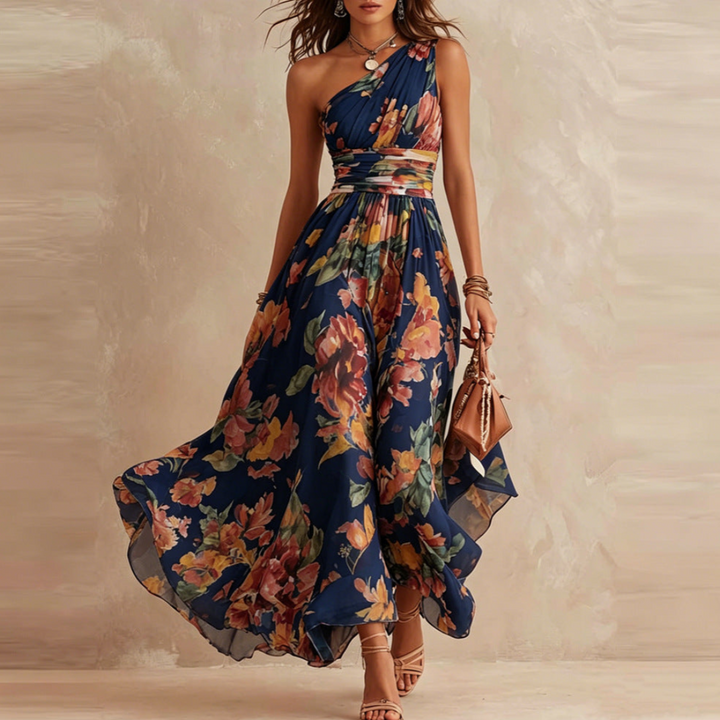 Iselle | Michelle One-Shoulder Floral Maxi Dress