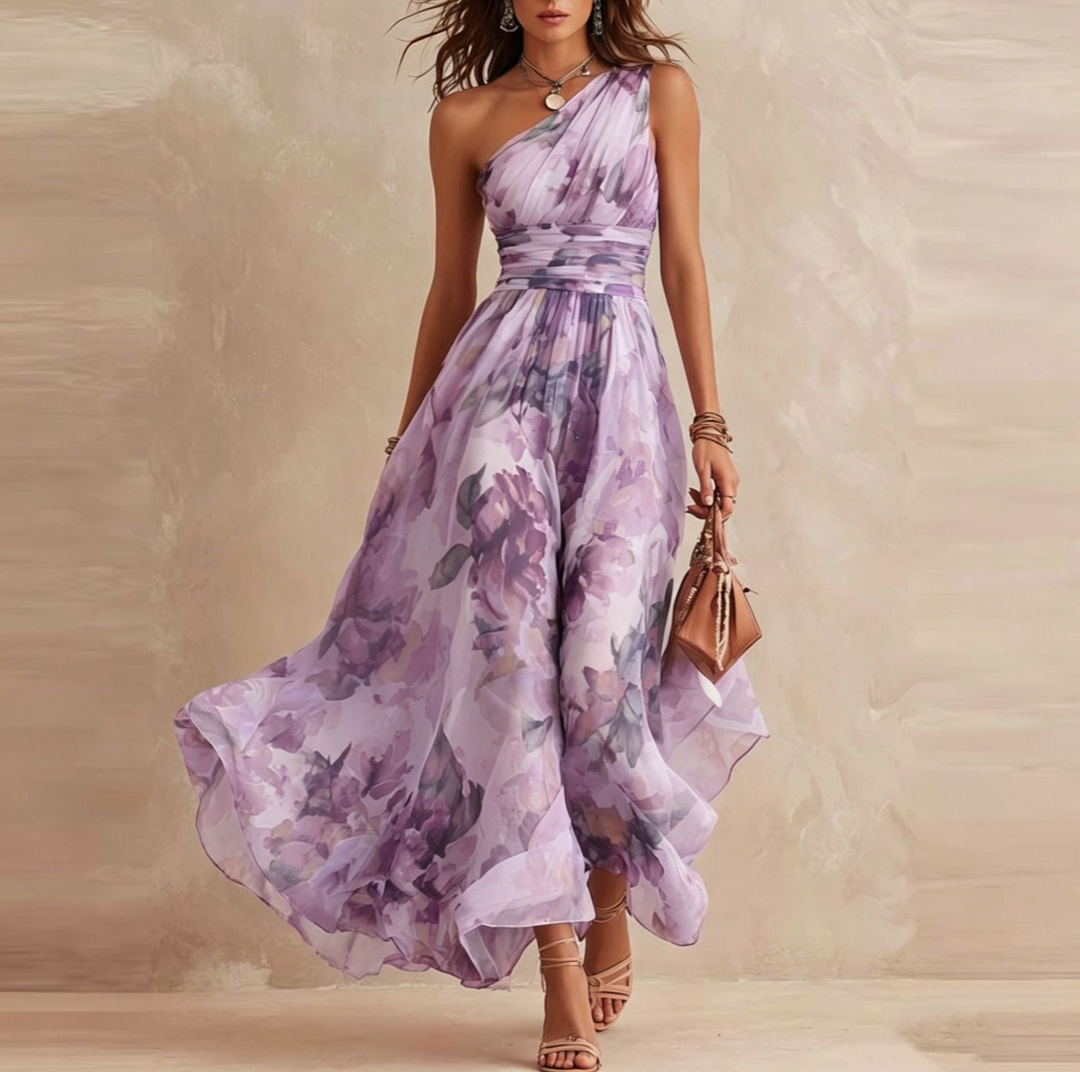 Iselle | Michelle One-Shoulder Floral Maxi Dress