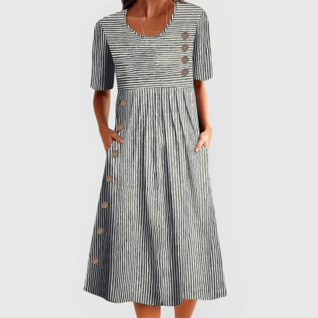 Julia Timeless Striped Midi Dress