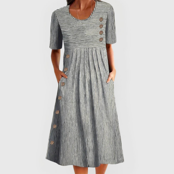 Julia Timeless Striped Midi Dress