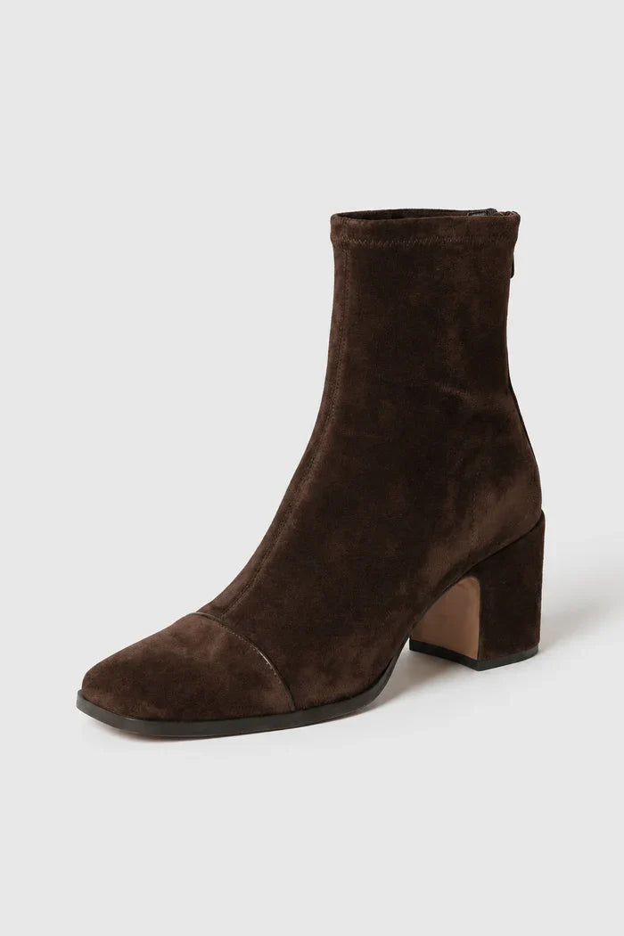 Violet Square-Toe Heeled Boots