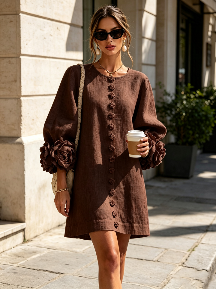 Florence Floral Button-Down Mini Dress