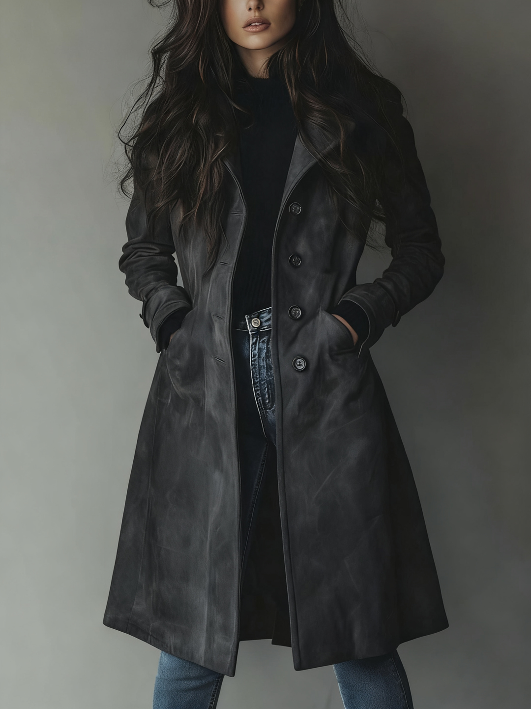 Teresa Timeless Suede Trench Coat