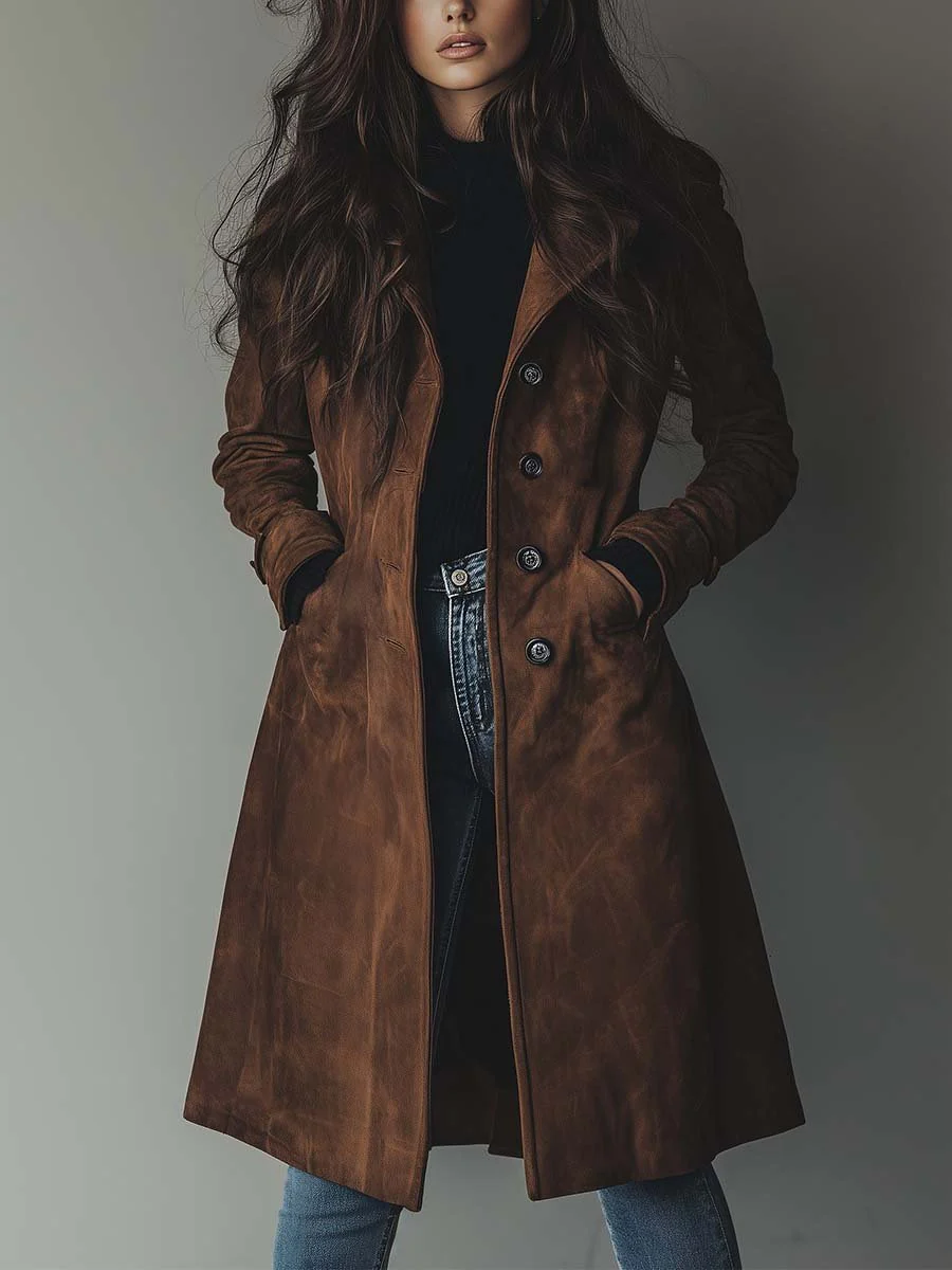 Teresa Timeless Suede Trench Coat