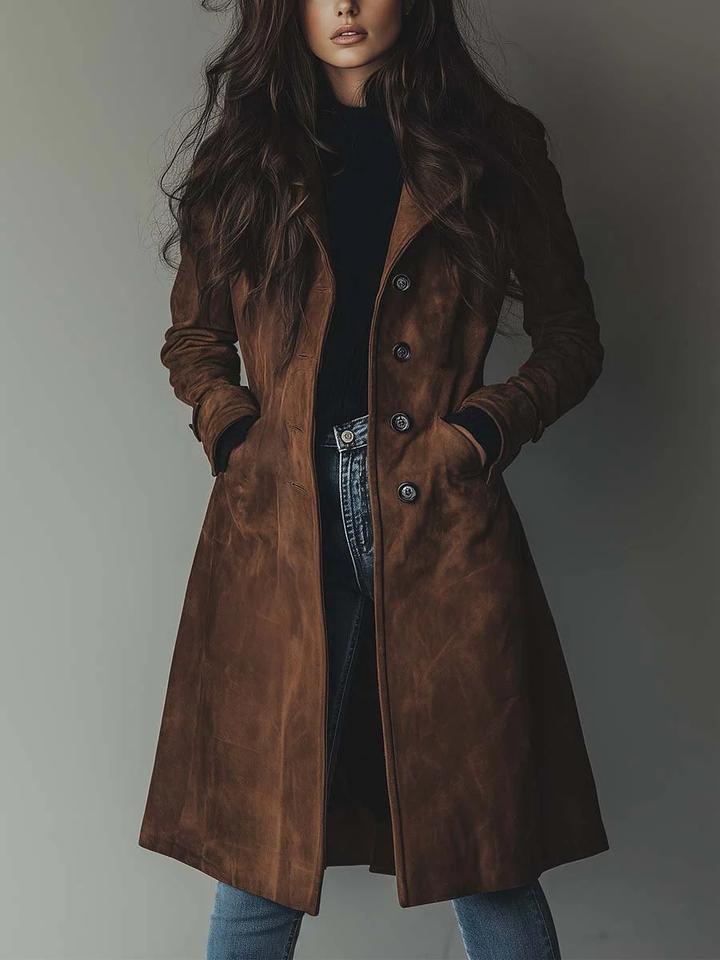 Teresa Timeless Suede Trench Coat