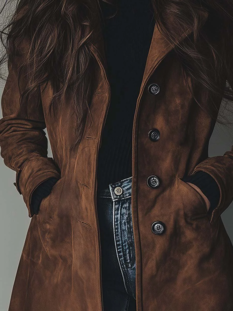 Teresa Timeless Suede Trench Coat