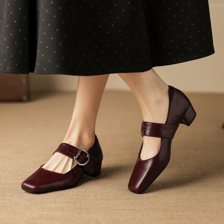 Vivi Genuine Leather Mary Jane Heels