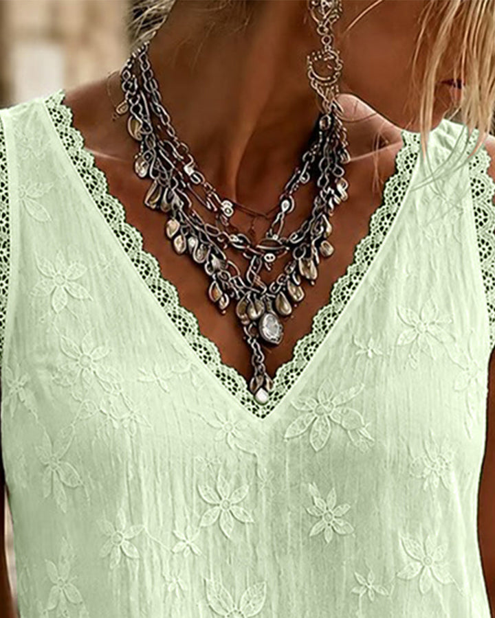 Ava – V-Neck Lace-Up Tank Top