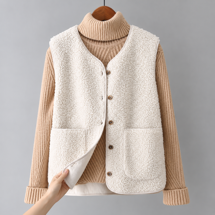 Elowen Sherpa Button Vest