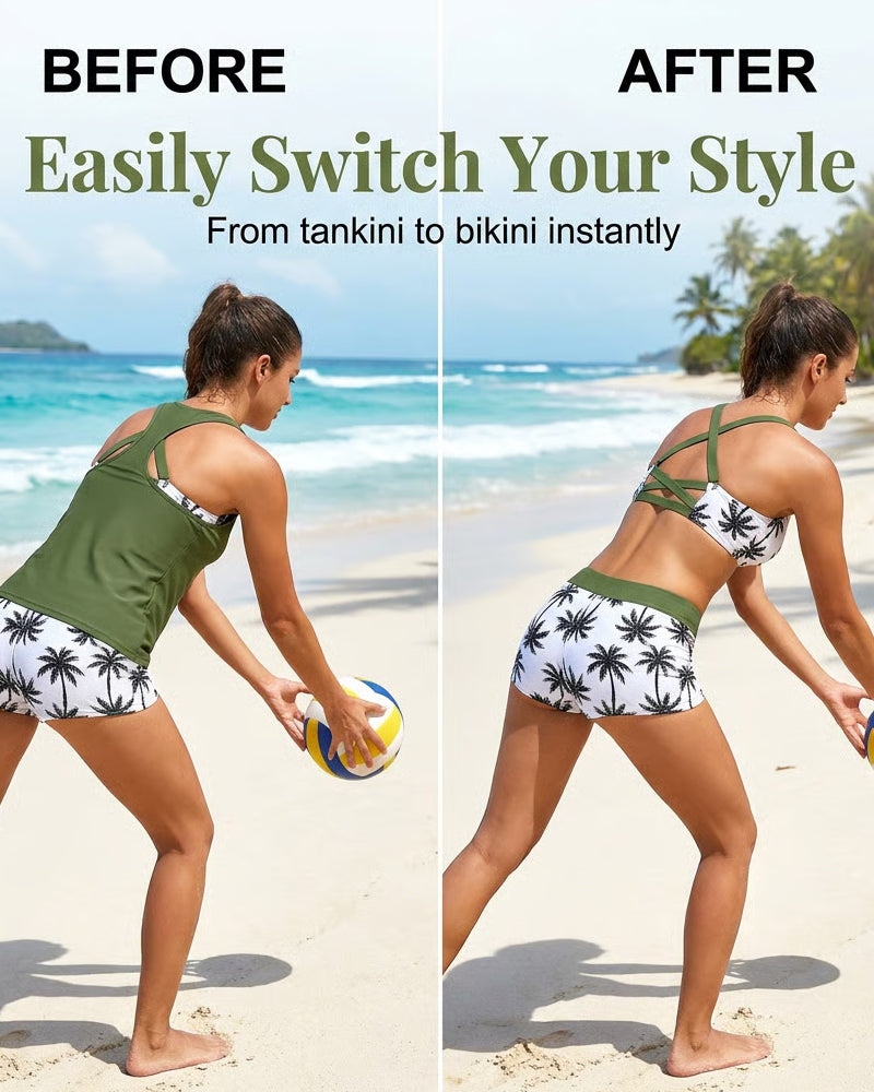 Solene – Three-Piece Tankini Bikini & Cover-Up Set