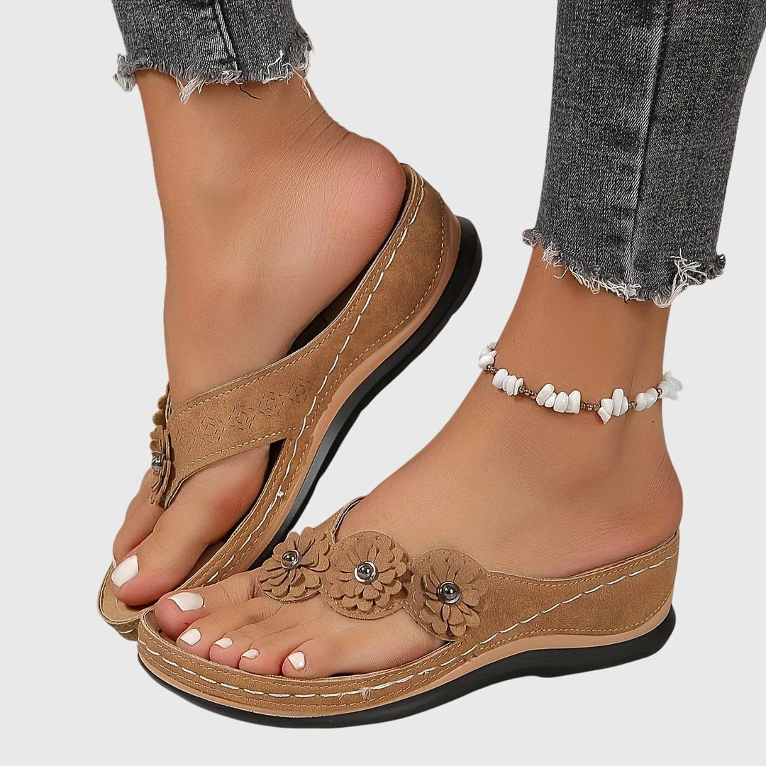 Alexis Orthopedic Flip Flops - Dark Brown