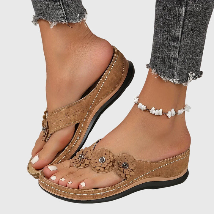 Alexis Orthopedic Flip Flops - Dark Brown