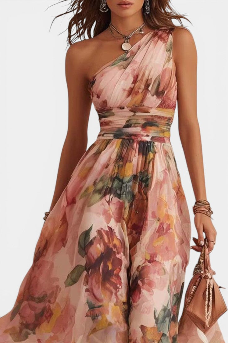 Michelle One-Shoulder Floral Maxi Dress