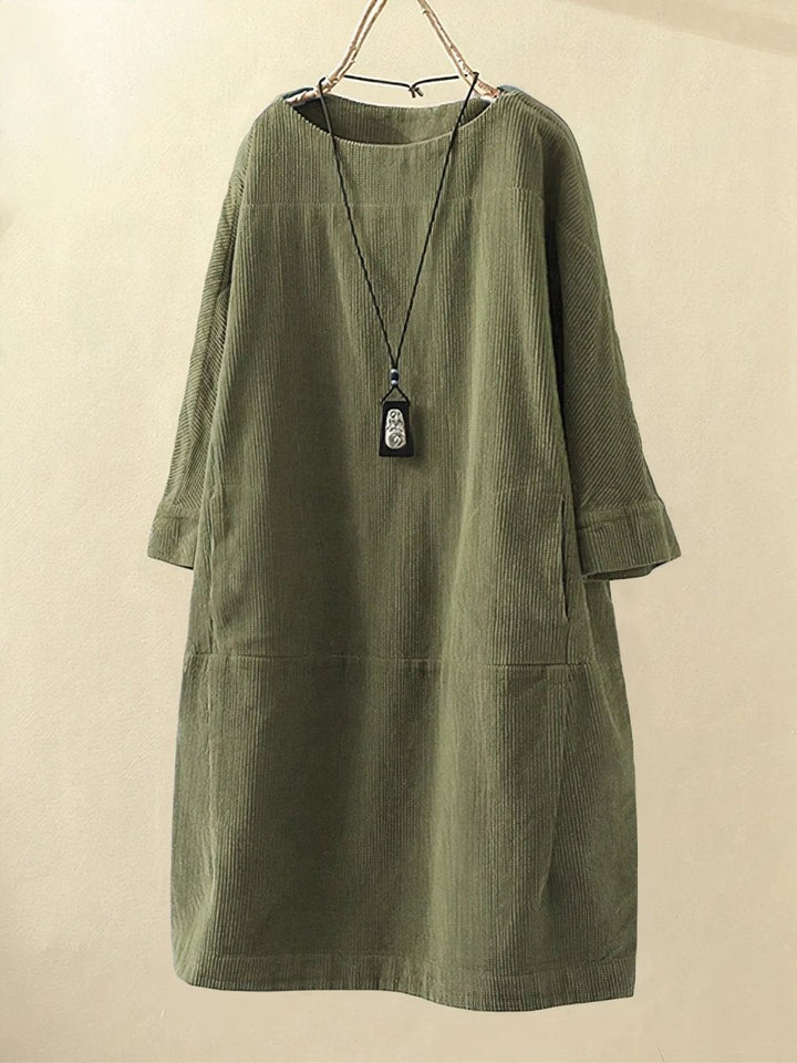 Bridie | Relaxed Fit Corduroy Midi Dress