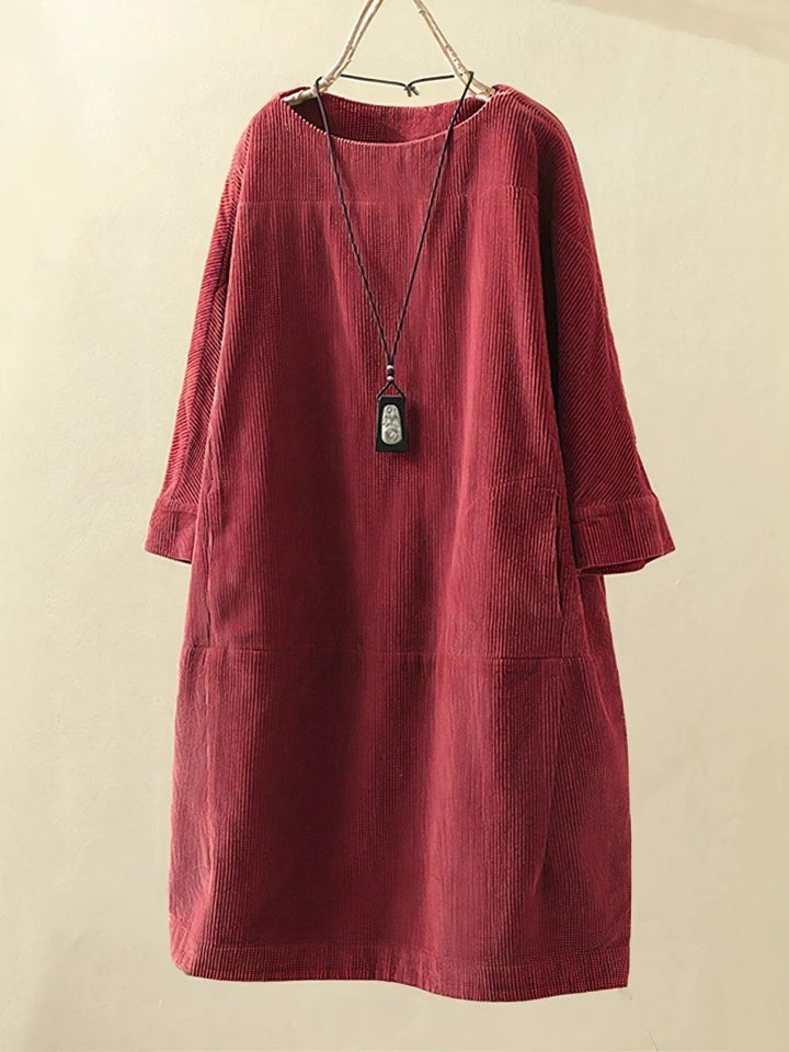 Bridie | Relaxed Fit Corduroy Midi Dress