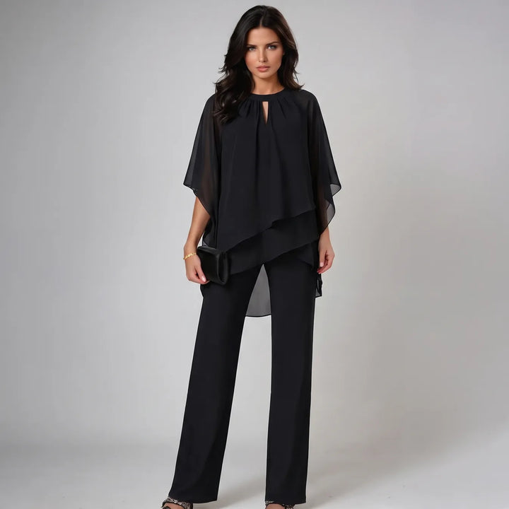 Shianne Layered Chiffon Two-Piece Set