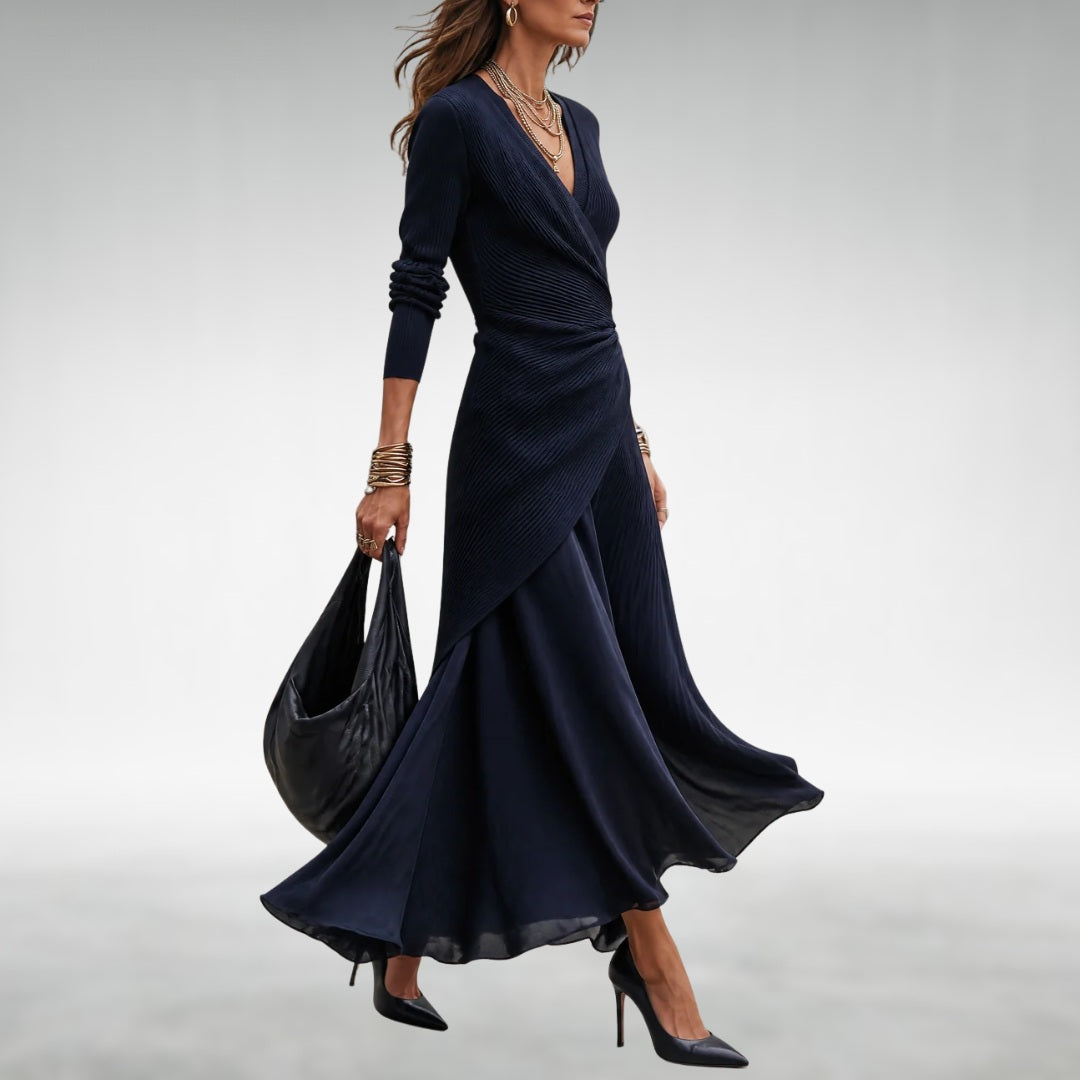 Sarah Luxe Maxi Dress - Navy side