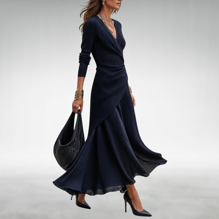 Sarah Luxe Maxi Dress - Navy side