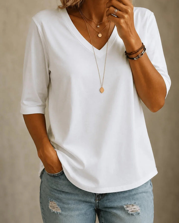Essential Comfort V-Neck Tee - White