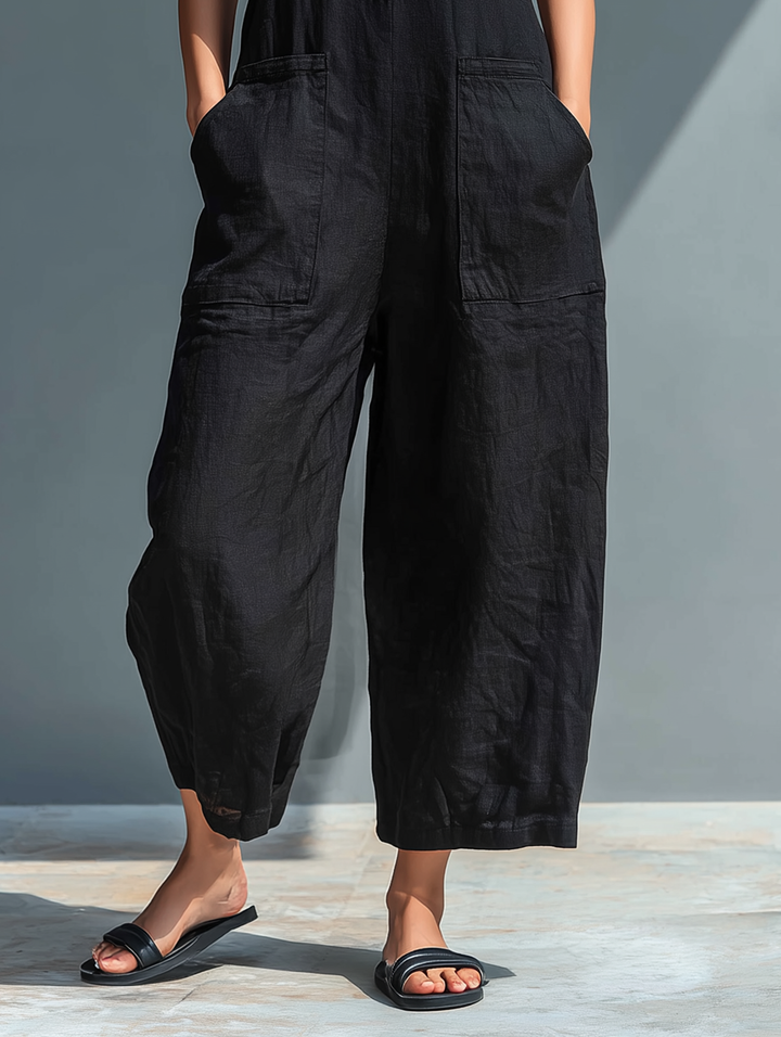 Claire – Linen Blend Sleeveless Jumpsuit
