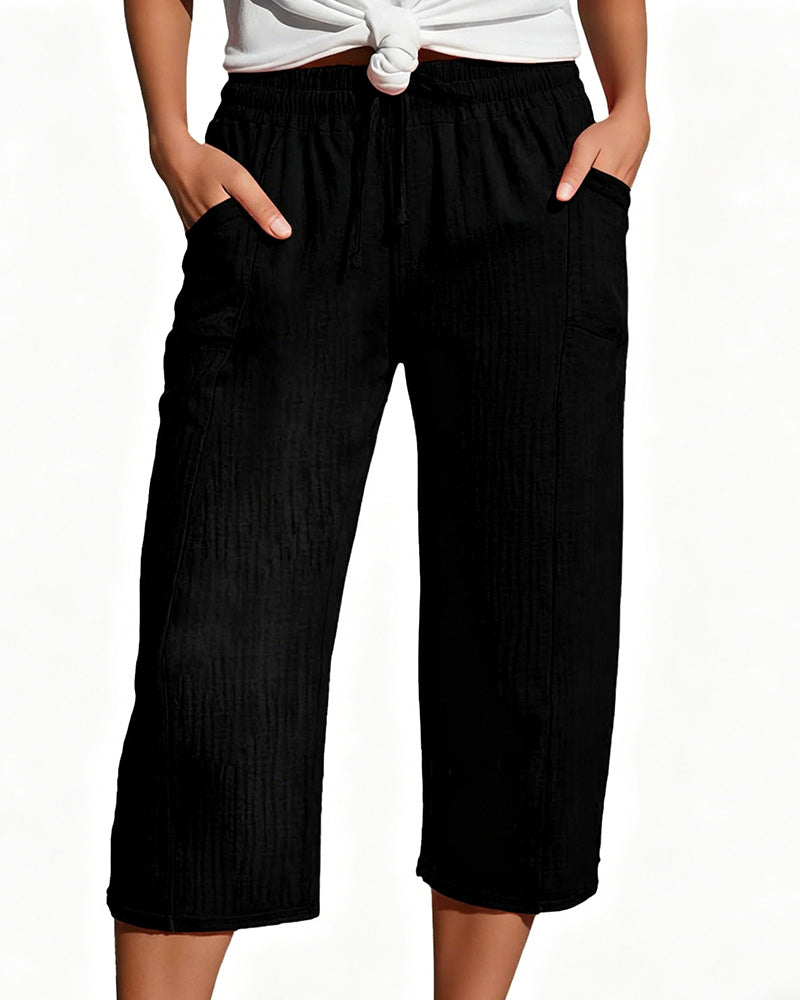 Cleo – Cotton Wide-Leg Cropped Pants