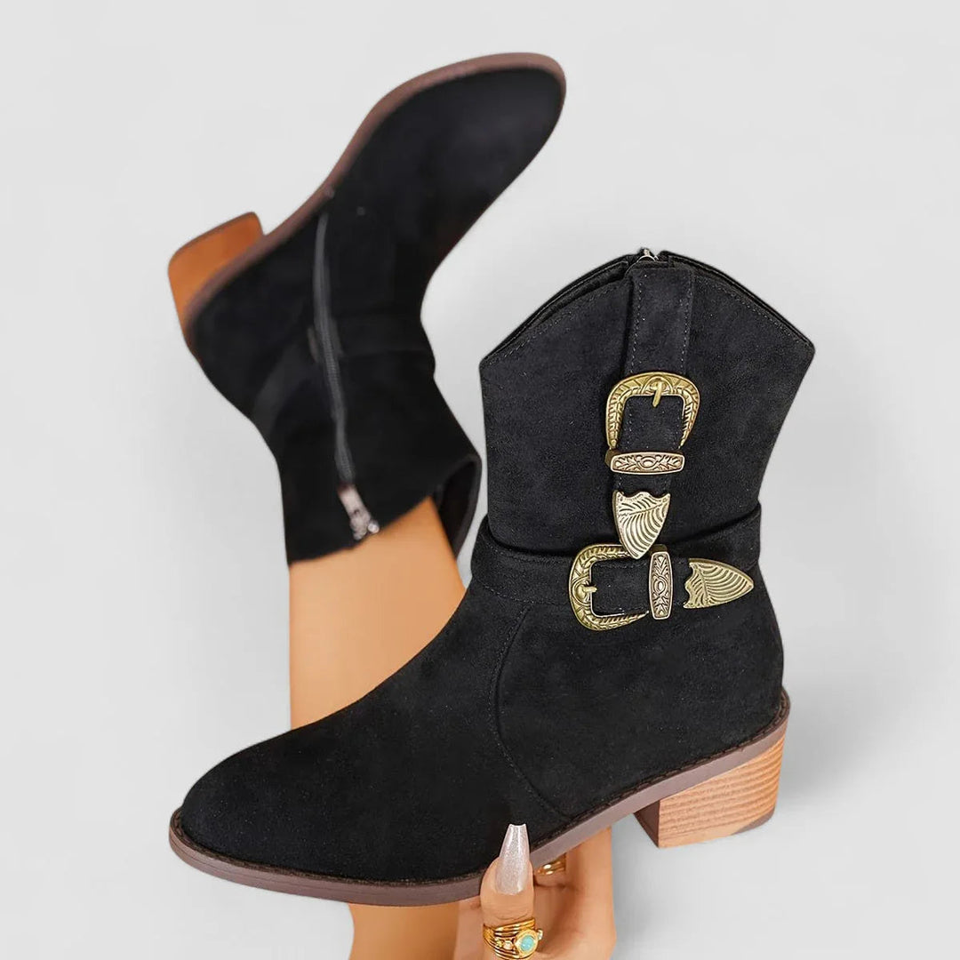 Rosa Western Comfort Boots – Black