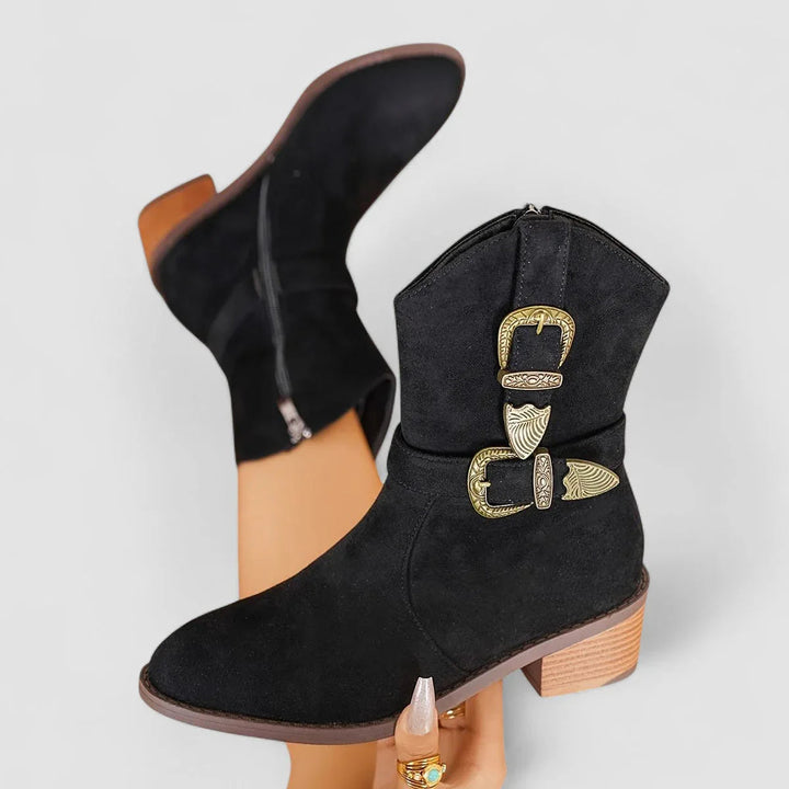 Rosa Western Comfort Boots – Black