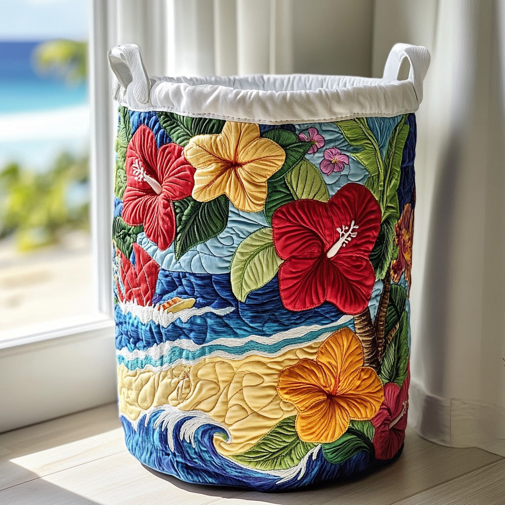Hibiscove Quilted Laundry Basket