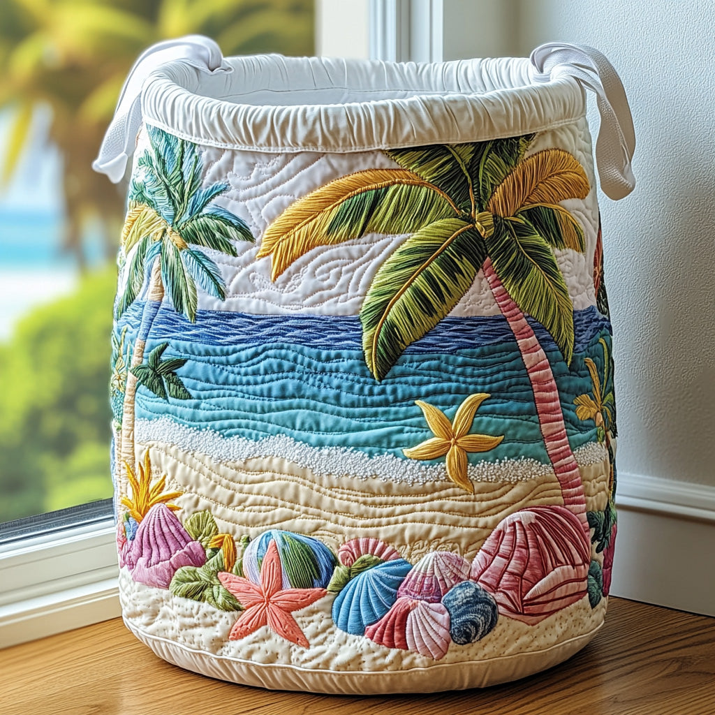 Palmshell Quilted Laundry Basket