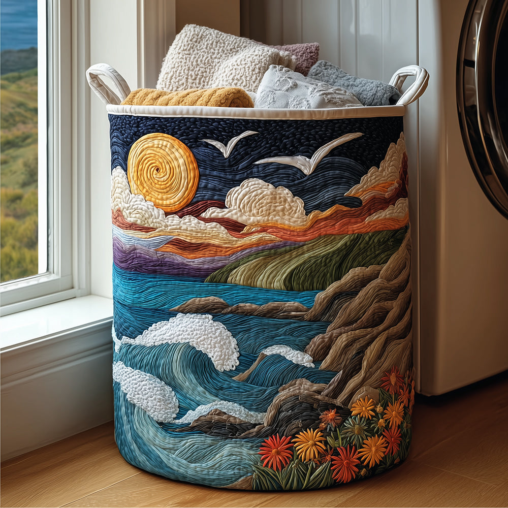 Coasterra Quilted Laundry Basket