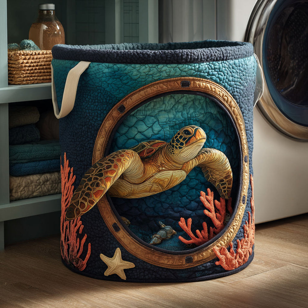 Turtlecove Quilted Laundry Basket