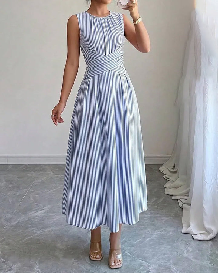 Brynn – Striped Twist Waist Maxi Dress