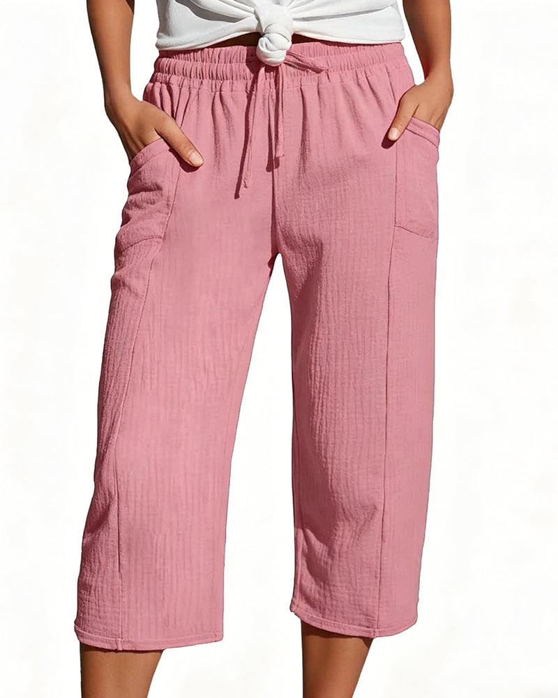 Cleo – Cotton Wide-Leg Cropped Pants