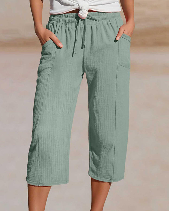 Cleo – Cotton Wide-Leg Cropped Pants