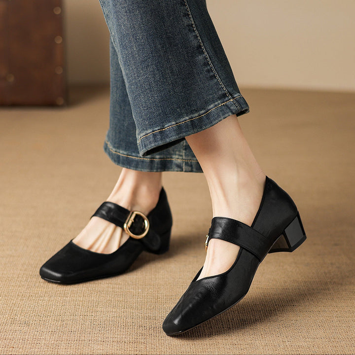 Vivi Genuine Leather Mary Jane Heels