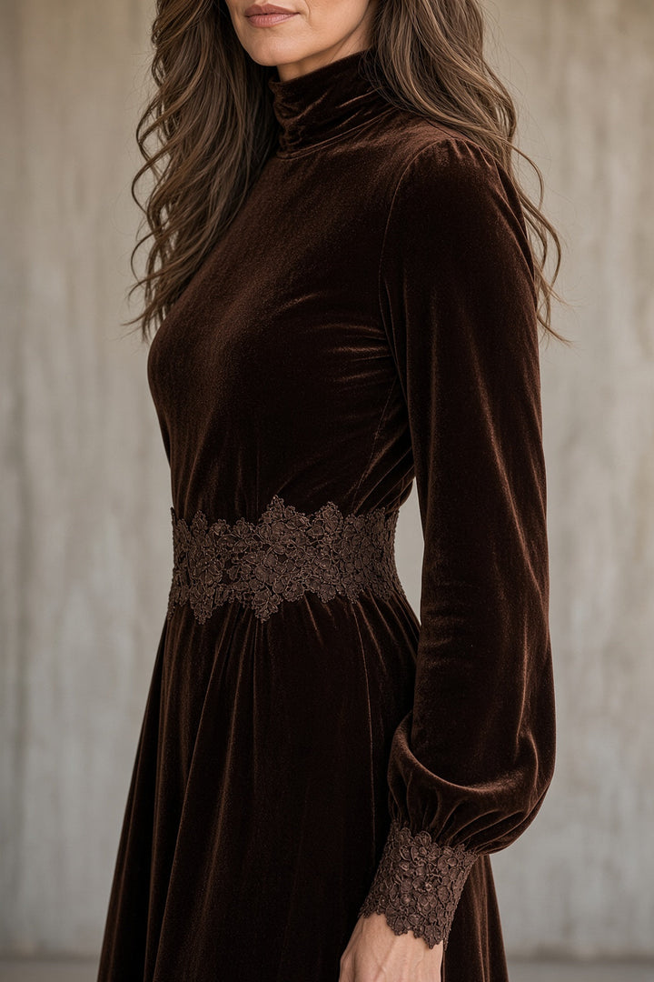 Monica Velvet Lace Maxi Dress