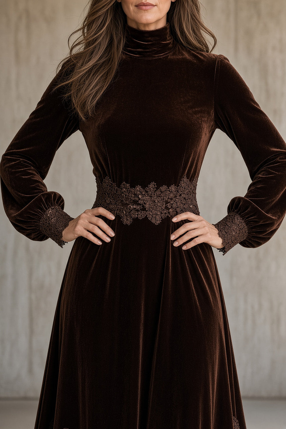 Monica Velvet Lace Maxi Dress