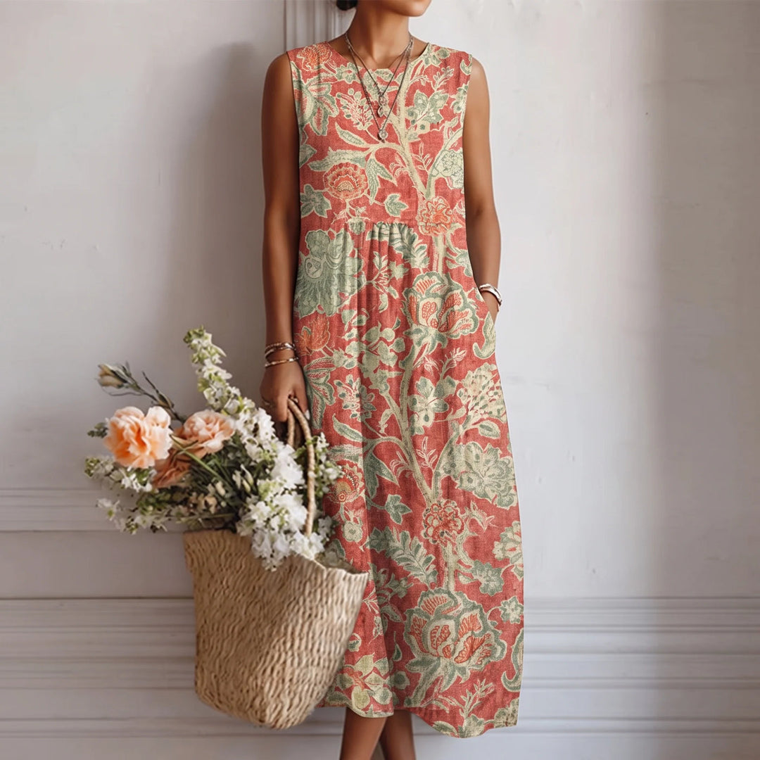 Alba Midi Dress - Coral