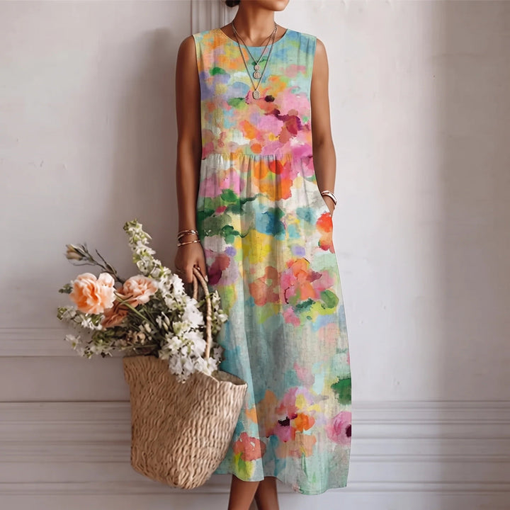 Alba Midi Dress - Watercolor