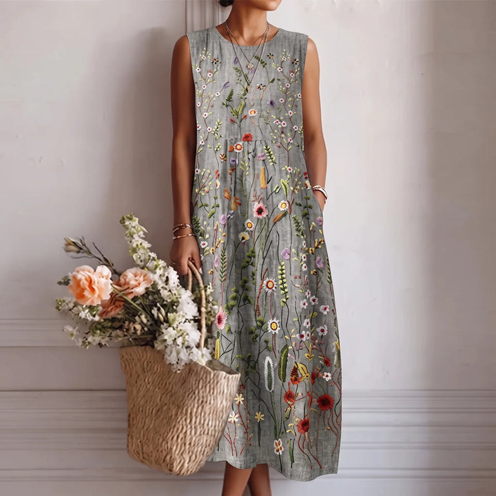 Alba Midi Dress - Gray