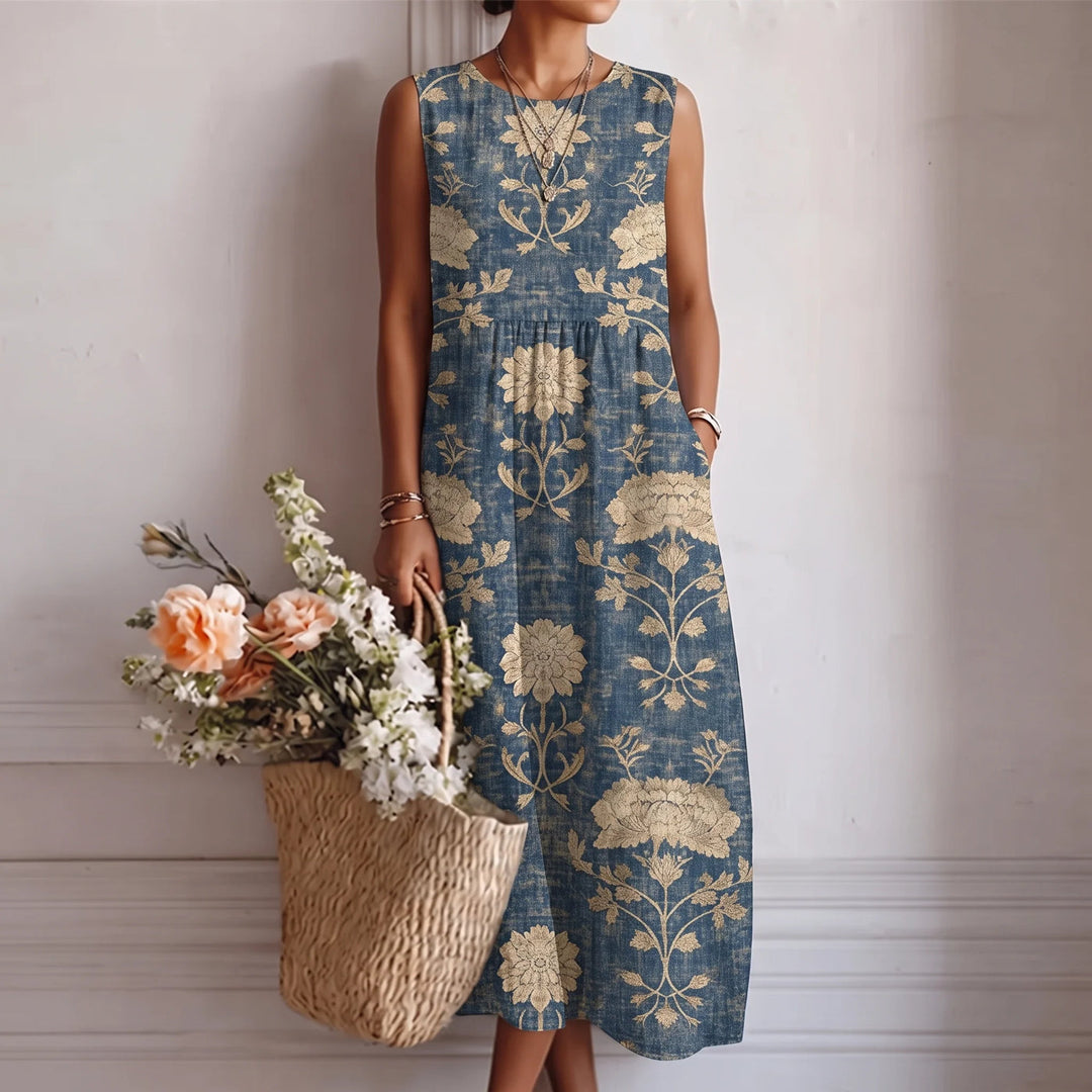 Alba Midi Dress - Vintage Blue