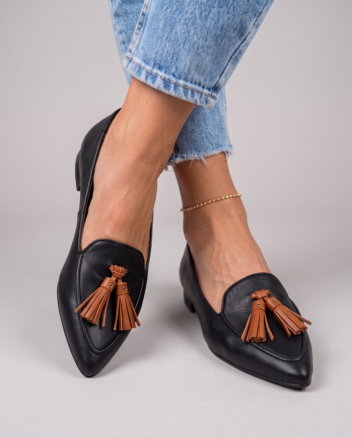 Liv Pointed Loafers with Tassels