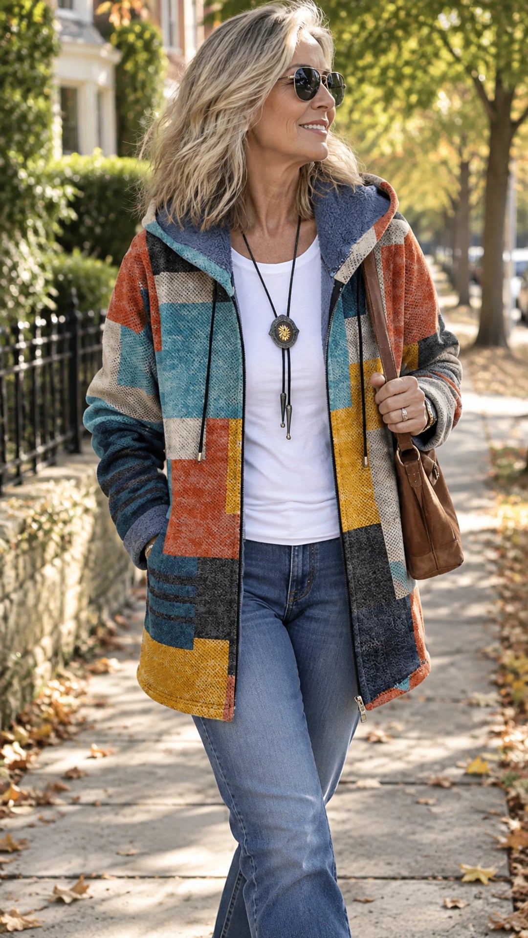 Rosalind | Women's Colour-Block Hooded Coat
