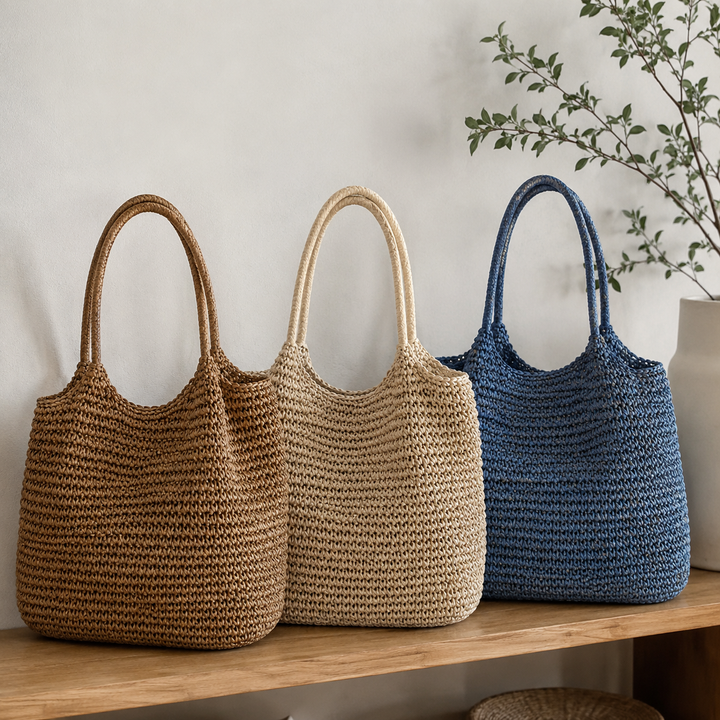 Marisol Woven Straw Shoulder Bag
