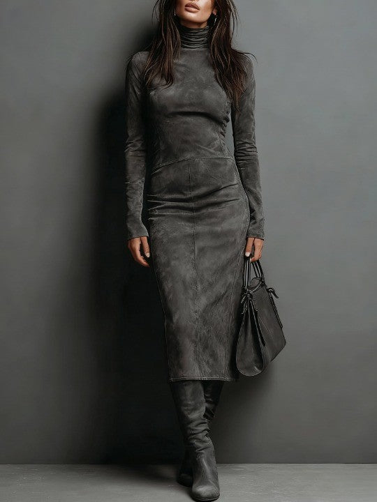 Lorena Long Suede Midi Dress